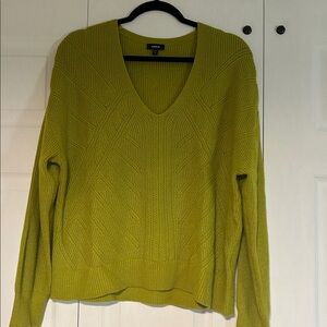 Express Chartreuse V-Neck Sweater